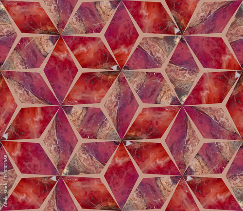 Seamless ceramic tile. Jasper tile pattern. Mosaic, illustration. Seamless rhombus pattern. Endless pattern, for ceramic tile, wallpaper, linoleum, textile, shirts, linens or web page background.