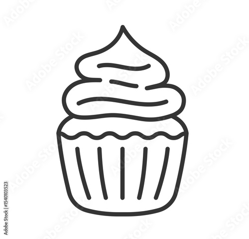 Hand drawn cupcake doodle, vector eps10 illustration