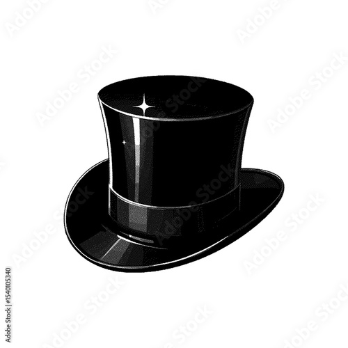 A classic top hat, a high detailed sketch art