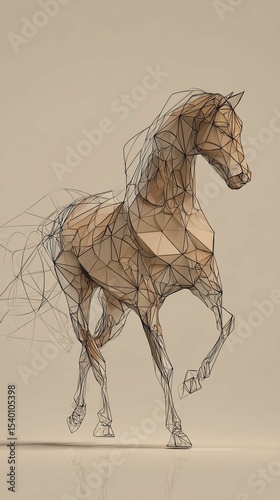 A shattered glass sculpture of a horse figure emphasizing fragility art