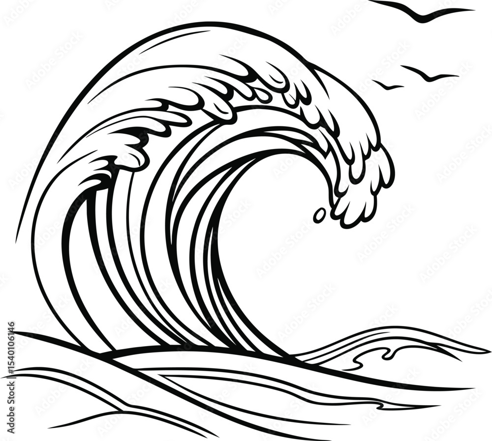 Naklejka premium Vector tribal tattoo design featuring an eagle silhouette, a powerful symbol of nature's art and vintage ornament