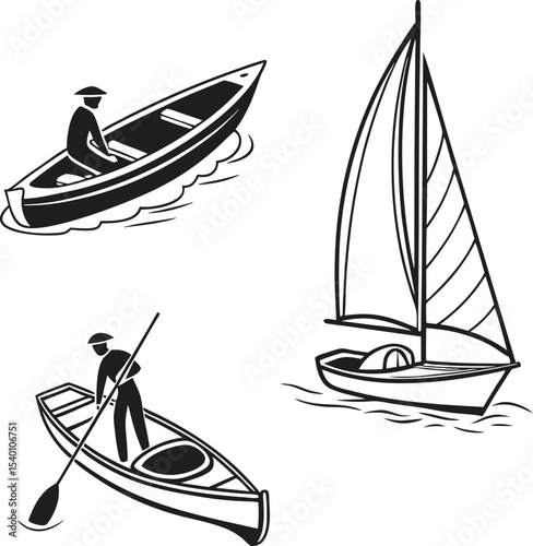 Sailing boat on the ocean, a nautical vessel for summer travel