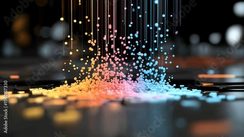 Abstract Colorful Sphere Rain