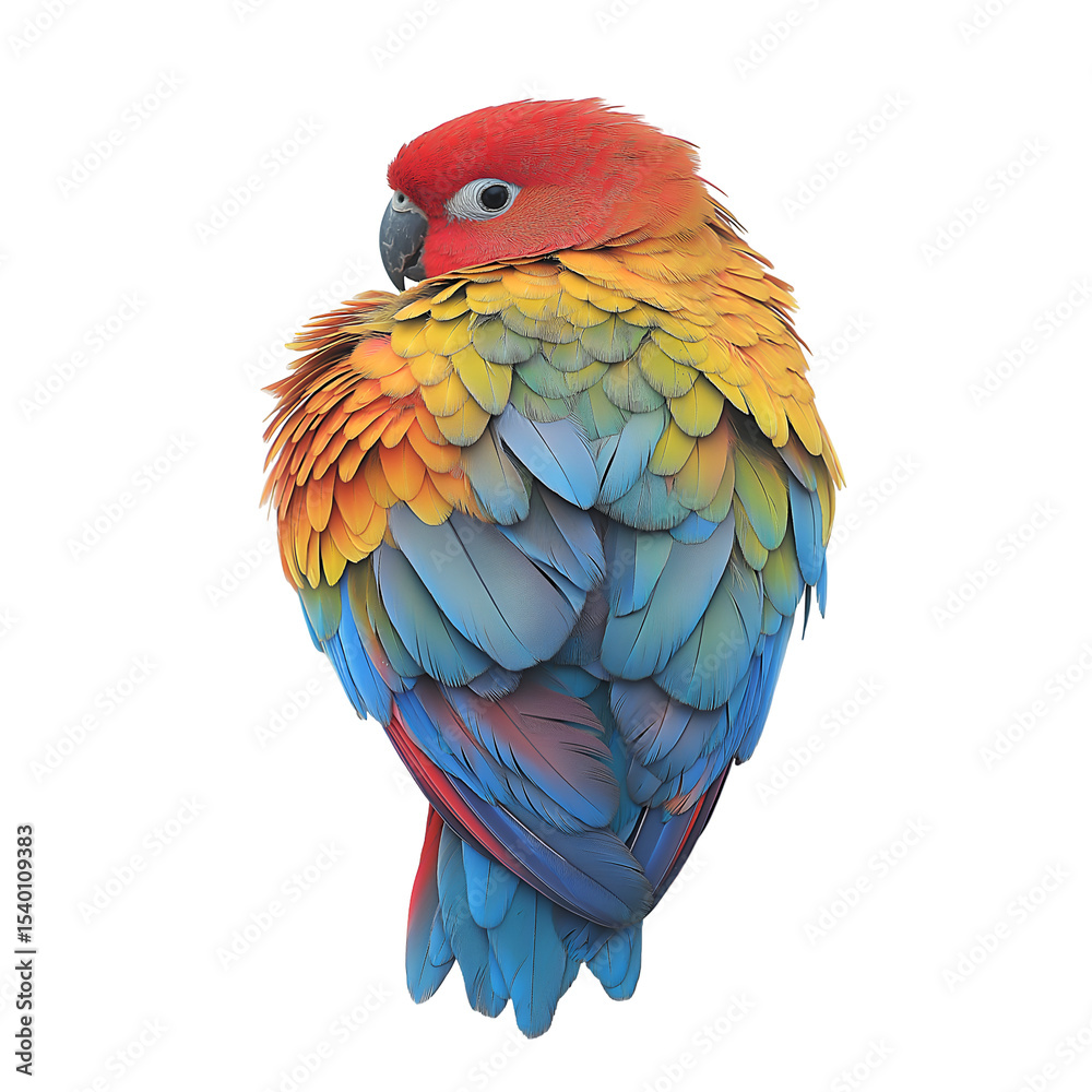 Obraz premium Portrait of colorful parrot pet bird avian animal perched wildlife on transparent background