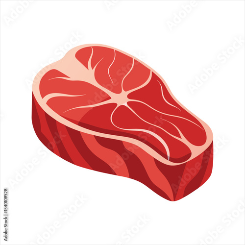 Juicy Red Steak Cut: Fresh Raw Beef Meat Icon for Cooking & Grilling

