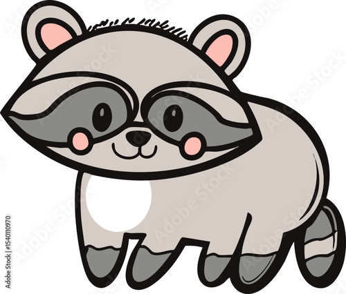 cute vector illustration of a raccoon