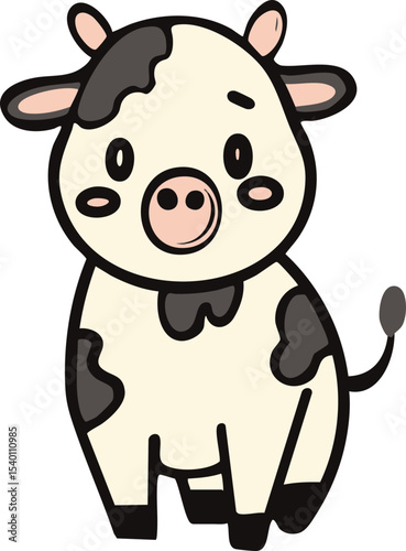 cute vector illustration of a cow