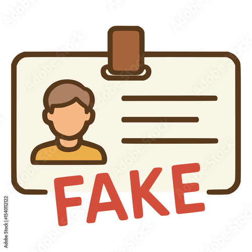 fake ID crime scam fraud flat color vector illustration template design