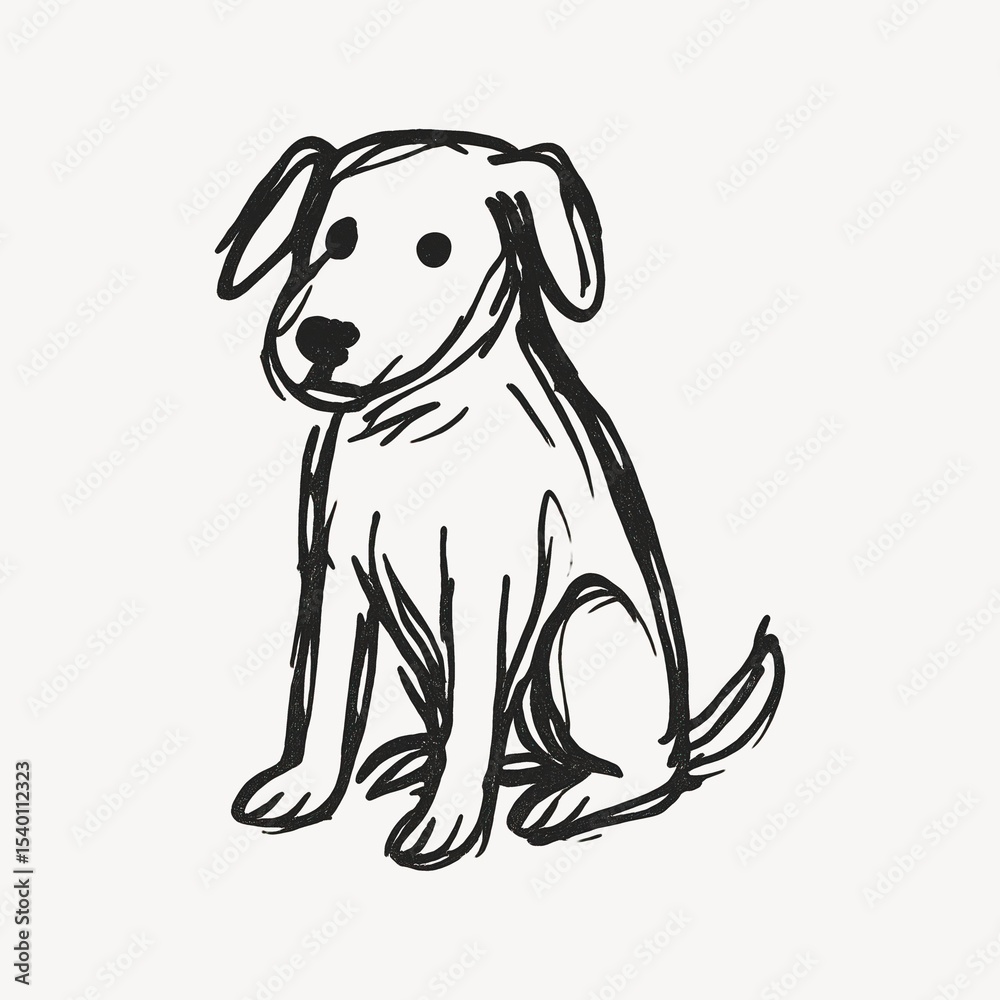 Fototapeta premium Hand-drawn dog sketch illustration.