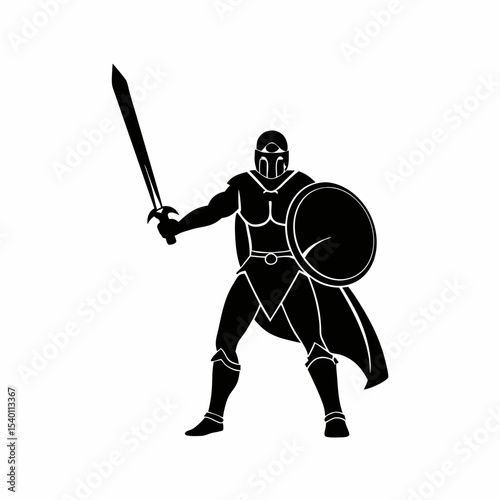 Man with sword silhouette 