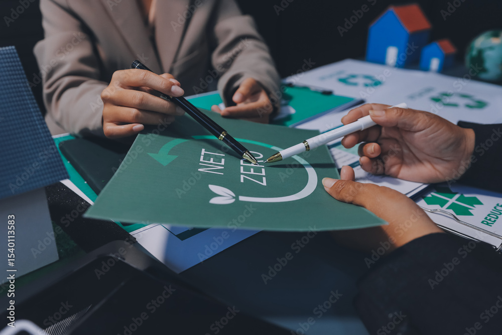 Obraz premium Sustainable development with renewable energy solutions, ecology concept, green business.