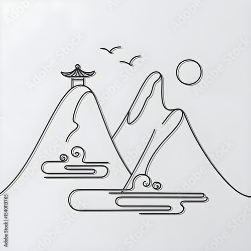 hand drawn vector illustration hill 