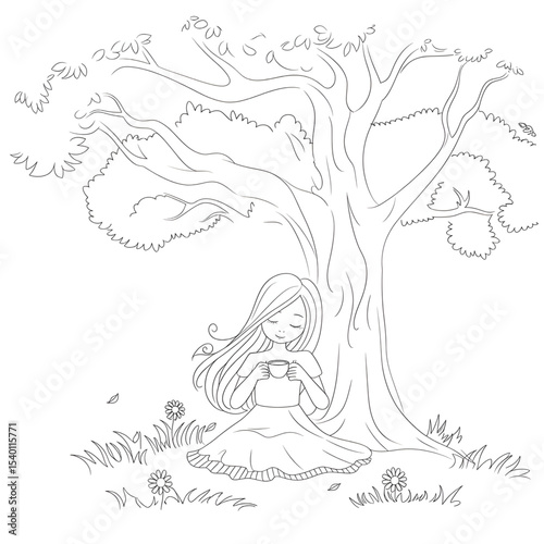 girl with a tree