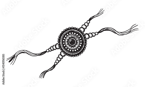 Traditional Rakhi Silhouette Vector Illustration for Indian Festival Design