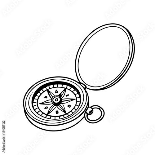 Compass Vector Illustration Nautical Travel Adventure Design
