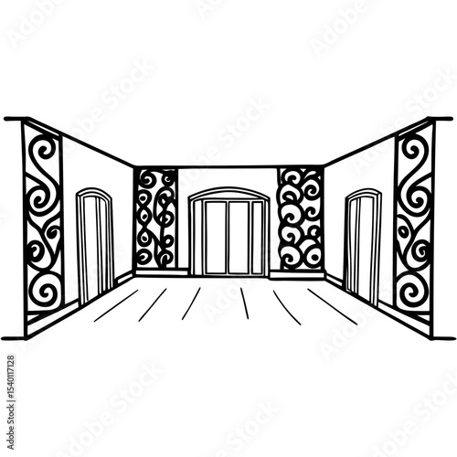 Elegant Interior Architecture Vector Design Illustration