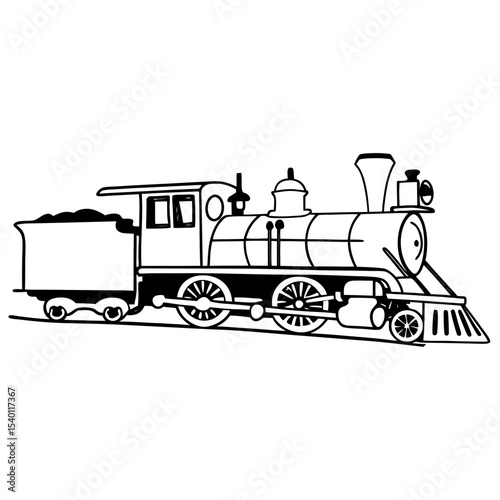 Vector Train Illustration Vintage Locomotive Graphic Design