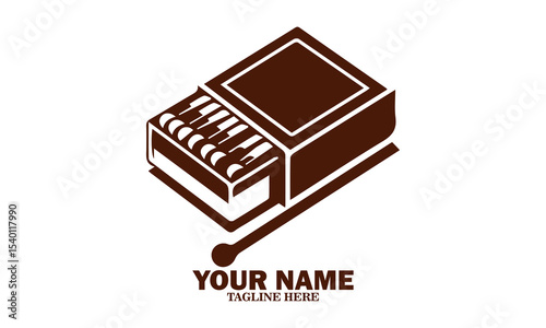 Cheerful light on matches. Cartoon vector illustration matches icon and matches logo design Isolated on White Background