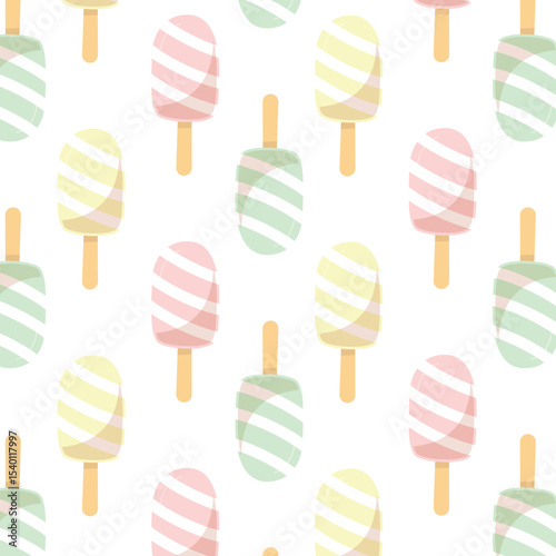 Seamless cold ice cream hot summer illustration background pattern in vector