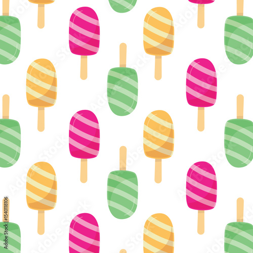 Seamless cold ice cream hot summer illustration background pattern in vector