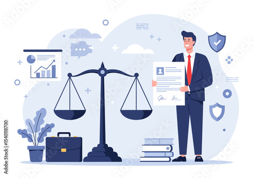 Vector illustration of workplace justice practices