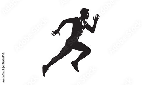Running Man Silhouette Vector Illustration for Fitness and Sport Design