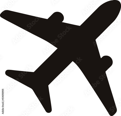 Airplane silhouette vector , Airplane icon, Airplane clipart