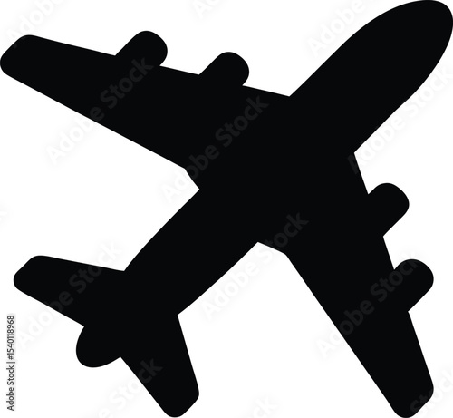 Airplane silhouette vector , Airplane icon, Airplane clipart	