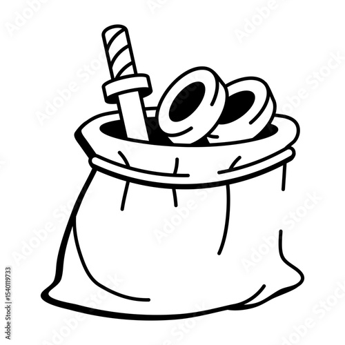 A hand drawn style icon showing gunner
