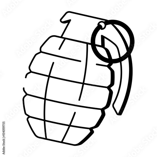A doodle style icon of grenade
