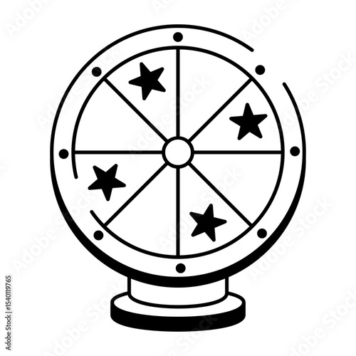 A doodle style icon of spin wheel

