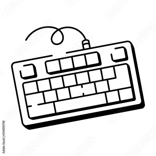 A hand drawn style icon of gaming keyboard
