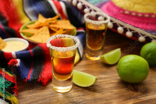 Shots of tequila, lime and ...