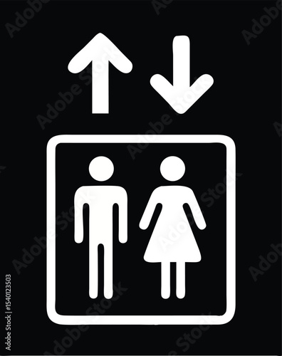 Elevator sign Vector illustration , Lift icon set , Elevator, lift sign, Elevator icon isolated, elevator symbol.