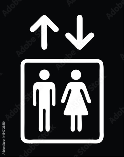 Elevator sign Vector illustration , Lift icon set , Elevator, lift sign, Elevator icon isolated, elevator symbol.