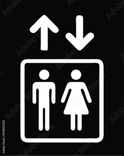 Elevator sign Vector illustration , Lift icon set , Elevator, lift sign, Elevator icon isolated, elevator symbol.