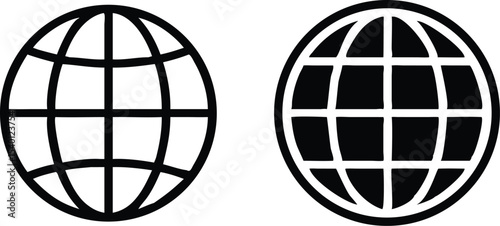 Globe Icon vector illustration, Go to web symbol icon, www symbol, Web icon, website, homepage icon set, earth clip art, globe symbol isolated white background