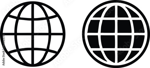 Globe Icon vector illustration, Go to web symbol icon, www symbol, Web icon, website, homepage icon set, earth clip art, globe symbol isolated white background