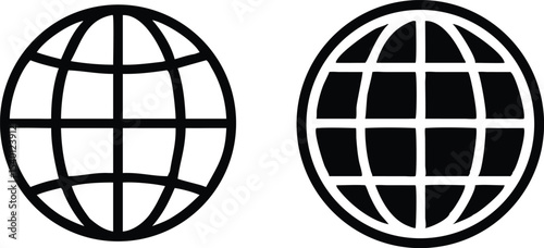 Globe Icon vector illustration, Go to web symbol icon, www symbol, Web icon, website, homepage icon set, earth clip art, globe symbol isolated white background