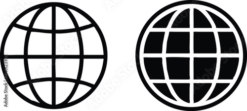 Globe Icon vector illustration, Go to web symbol icon, www symbol, Web icon, website, homepage icon set, earth clip art, globe symbol isolated white background