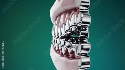 A 3d model of a mouth with teeth. Model of dental model with teeth and anatomy. Realistic teeth and gums with prosthetics. A three-dimensional representation of a mouth containing teeth lifestyle.