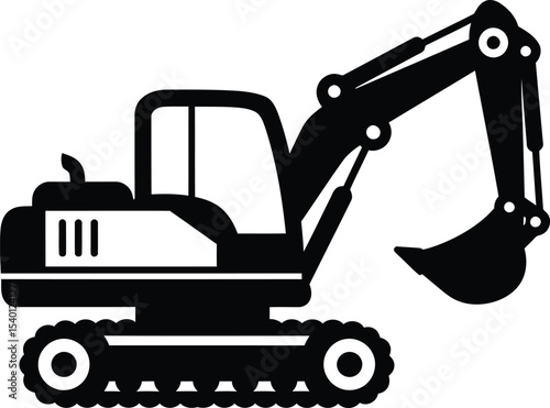 Simple Excavator Icon for Architecture and Engineering Concepts