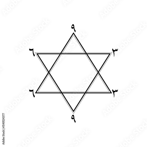 Tattoo design of 3 balance triangles 369 black color