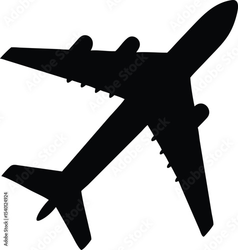 Airplane sign vector illustration, Plane icon vector for web and mobile app, Flight transport symbol. Travel sign. Aeroplane clipart, Plane icon set isolated. Plane icon black, Fly symbol isolated.