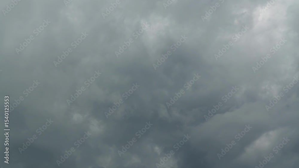 Timelapse of an overcast cloudscape with fast moving white clouds drift across an overcast sky, capturing the beauty of nature and changing weather patterns timelapse