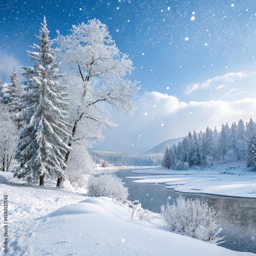 Obraz premium winter landscape with snow