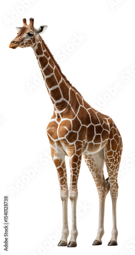 Giraffe The Tallest Land Animal with Unique Markings on isolated background, generative ai photo