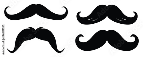 mustache silhouette vector, mustache icon, 