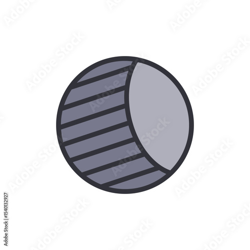 Waxing Crescent Moon Phase With Stripes Illustration On Transparent