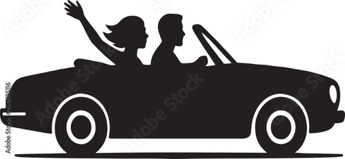 Black car vector illustration for fun family road trips